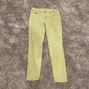 Old Navy Rockstar mid-rise green jeans